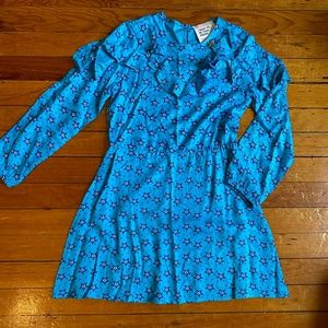 Blue star ruffle dress